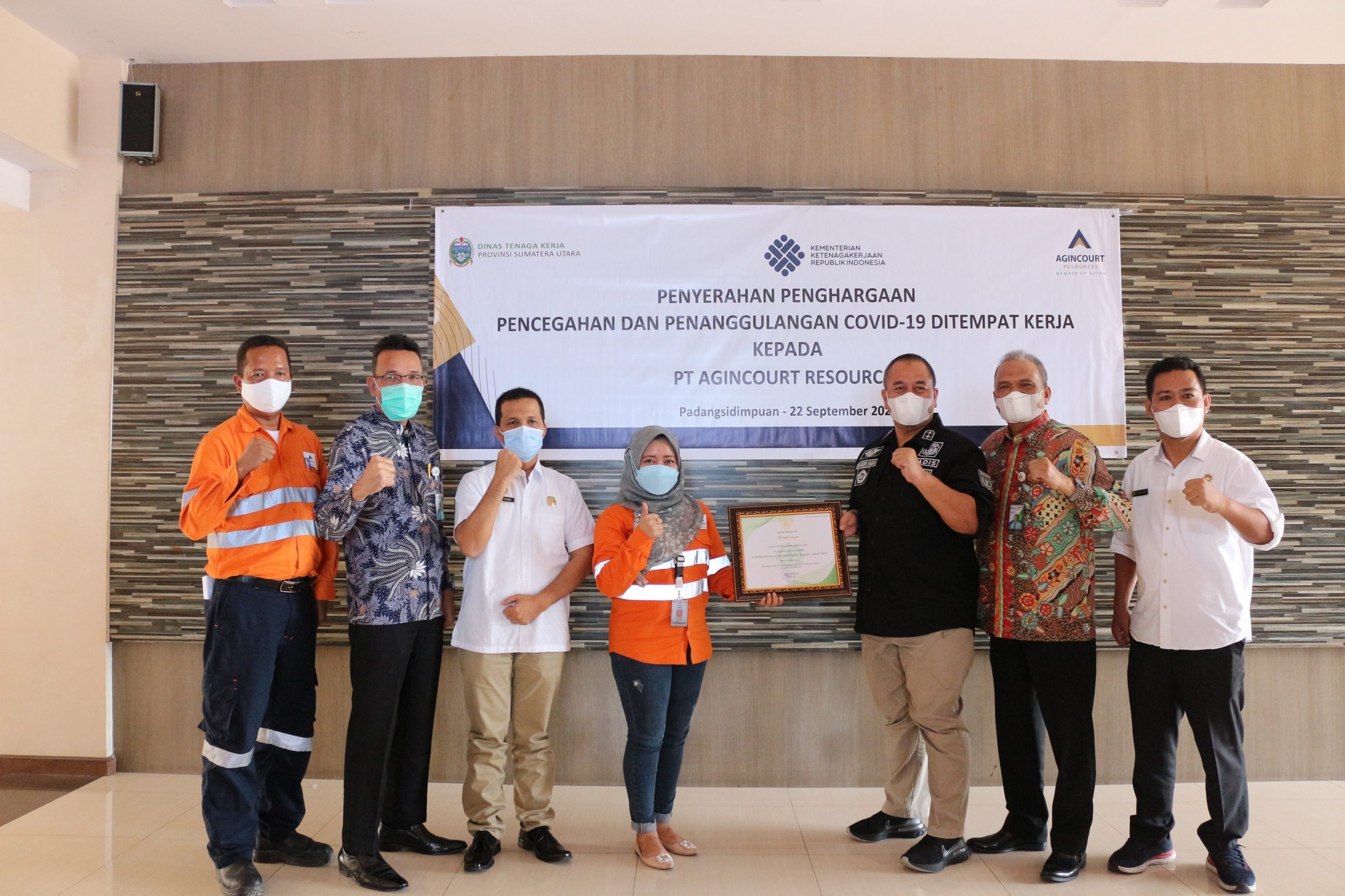 Gold Award from the Governor of North Sumatra for Prevention and Covid-19 Countermeasures in the Office