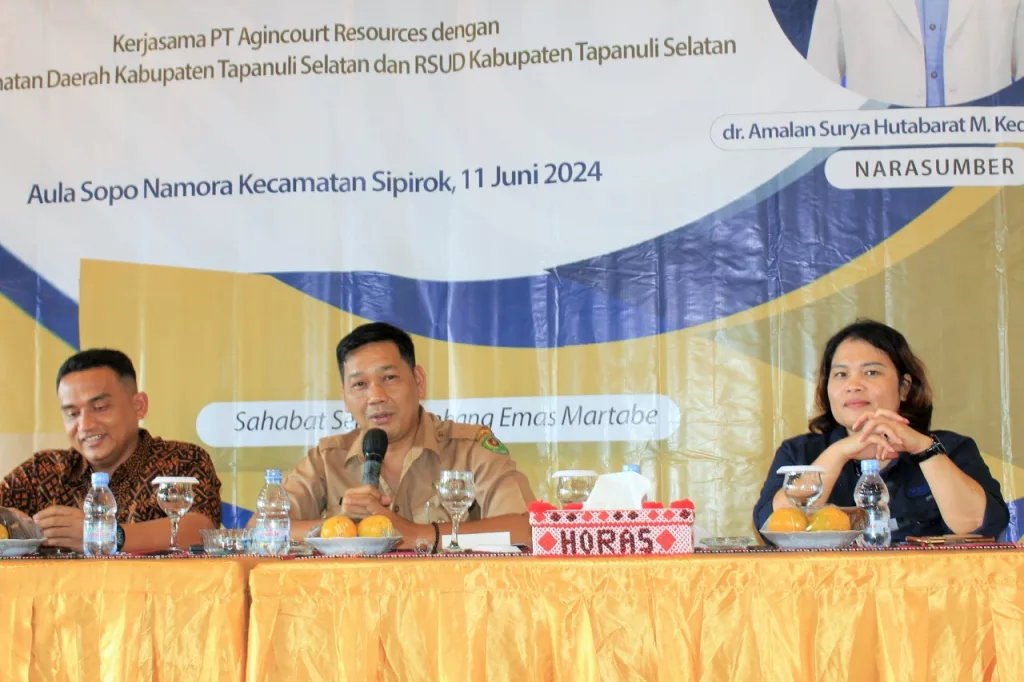 Head of the Tapanuli Selatan District Health Office, dr. Rudi Iskandar Harahap, M.Kes. expressed his gratitude to Agincourt Resources for their cooperation in always supporting the Health Office's programs. This activity strongly supports the improvement of the quality of health services, especially in the working area of South Tapanuli Regency. 