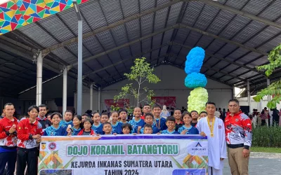 Young Batang Toru Karatekas Shine at Regional Championship, Bringing Home 13 Medals 