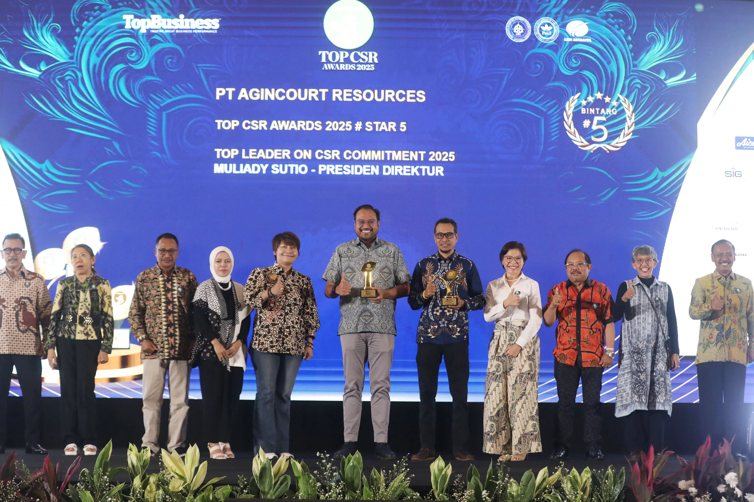 TOP CSR Awards 2025 Agincourt Resources Achieved Highest Recognition in Sustainable CSR Practices